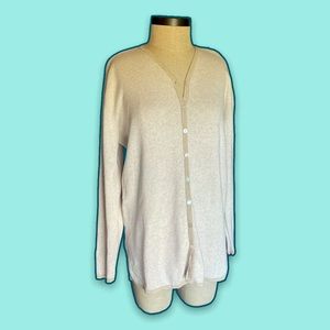 Cream Cotton Lord&Taylor Cardigan sz M